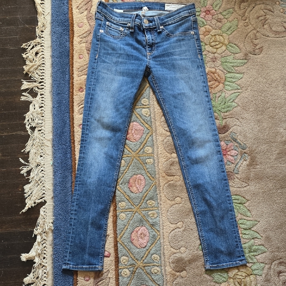 Rag & Bone Blue Skinny Capri Ankle Jeans Sz 27